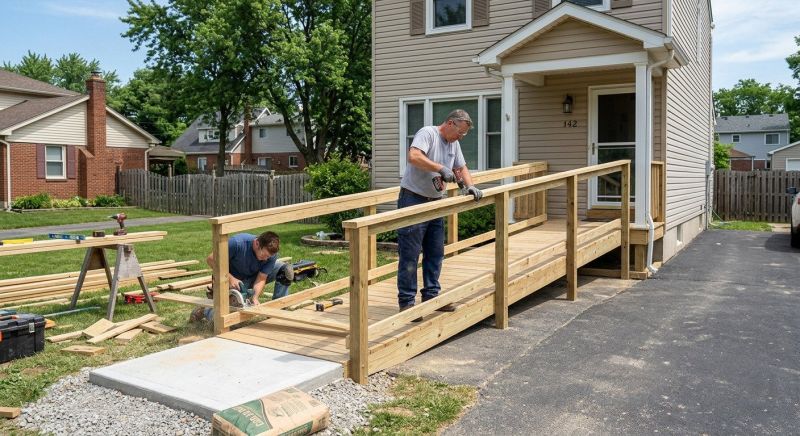 Hardwood Ramp Installation in Conroe, TX